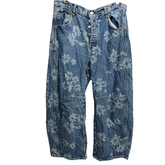 Free People Denim - We the Free Free People Good Luck Barrell Jeans Daisy Button Fly Size 31